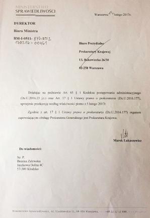 [VIDEO] Jak Prokurator Rejonowy w Kłodzku, Jan Sałacki, może ukarać swoją żonę, podwładną mu prokurator? Nie da jej obiadu czy jak? - pyta Bożena Zalewska, której sąd uznał wczoraj niezdolność do wykonywania robót publicznych